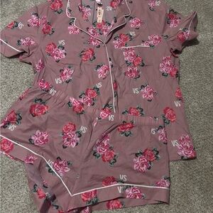 Victoria's Secret Floral Print Pajama Set - Pink